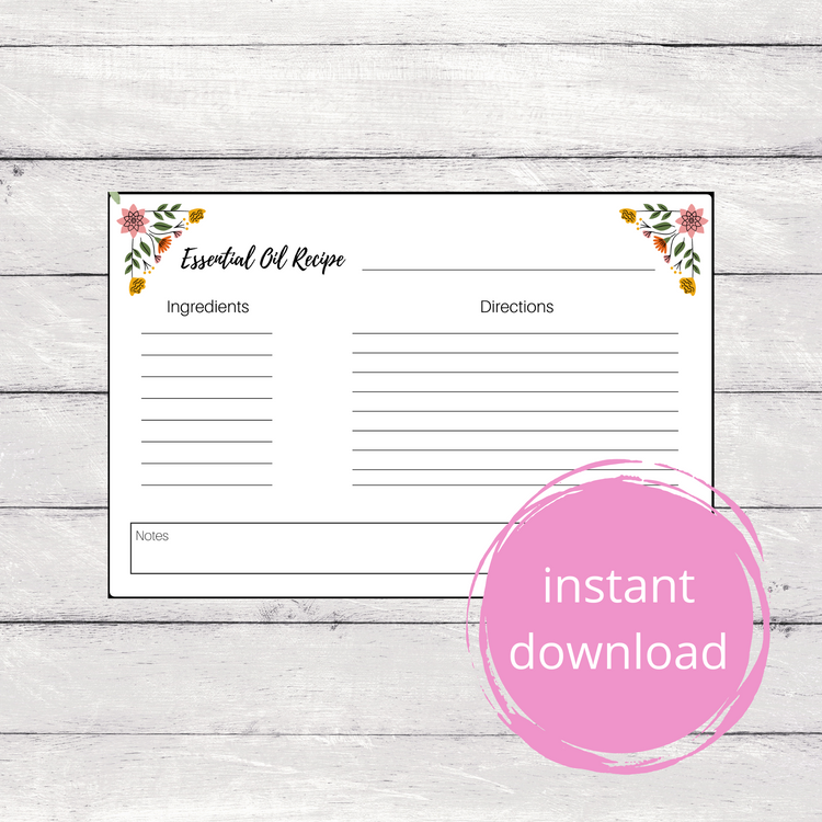 Essential Oil Printable Journal Notebook