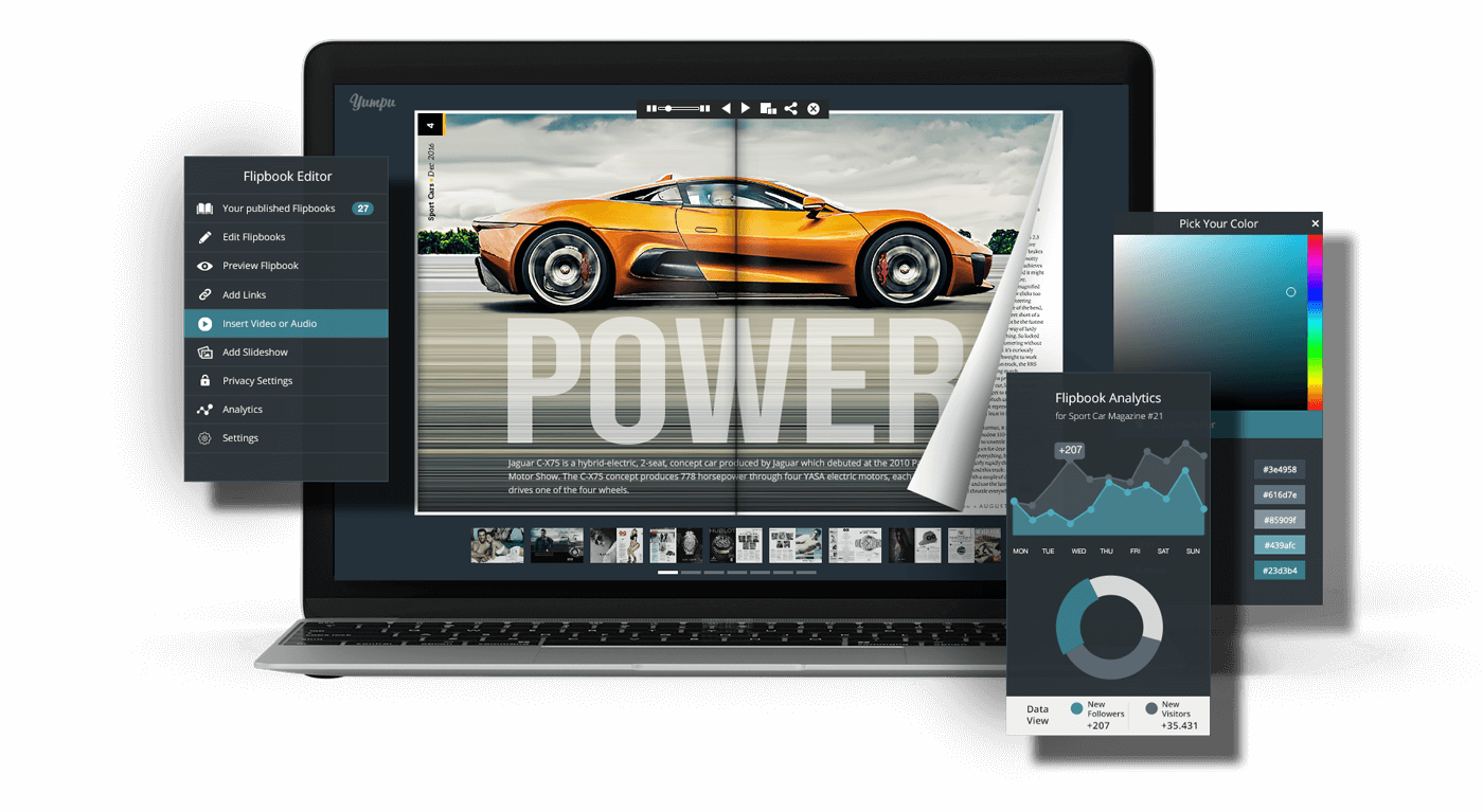 Ordinateur portable avec catalogue de voiture et fonction