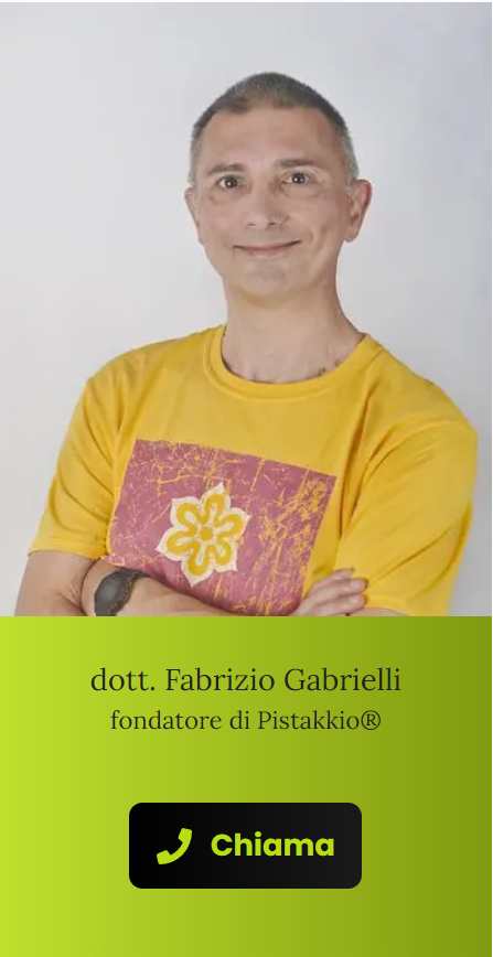 Chiama Fabrizio Gabrielli, il fondatore di Pistakkio Marketing