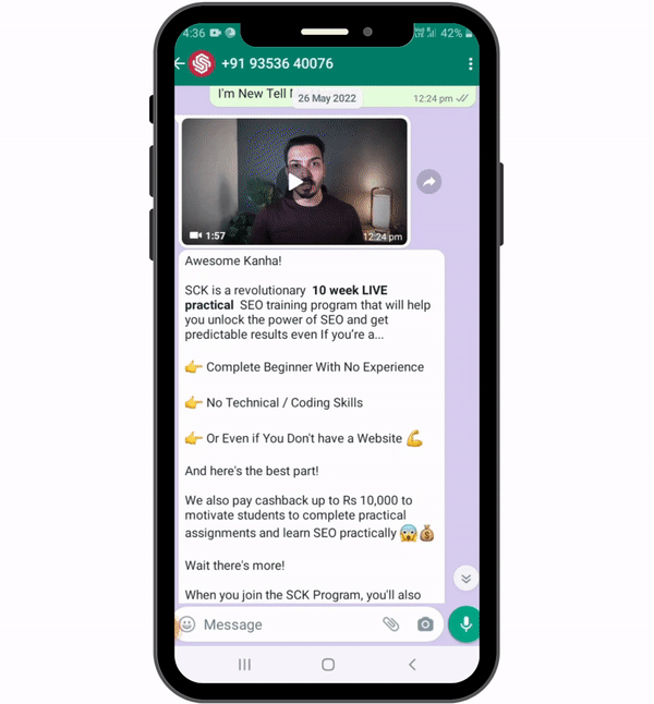 sanjay shenoy whatsapp marketing case study
