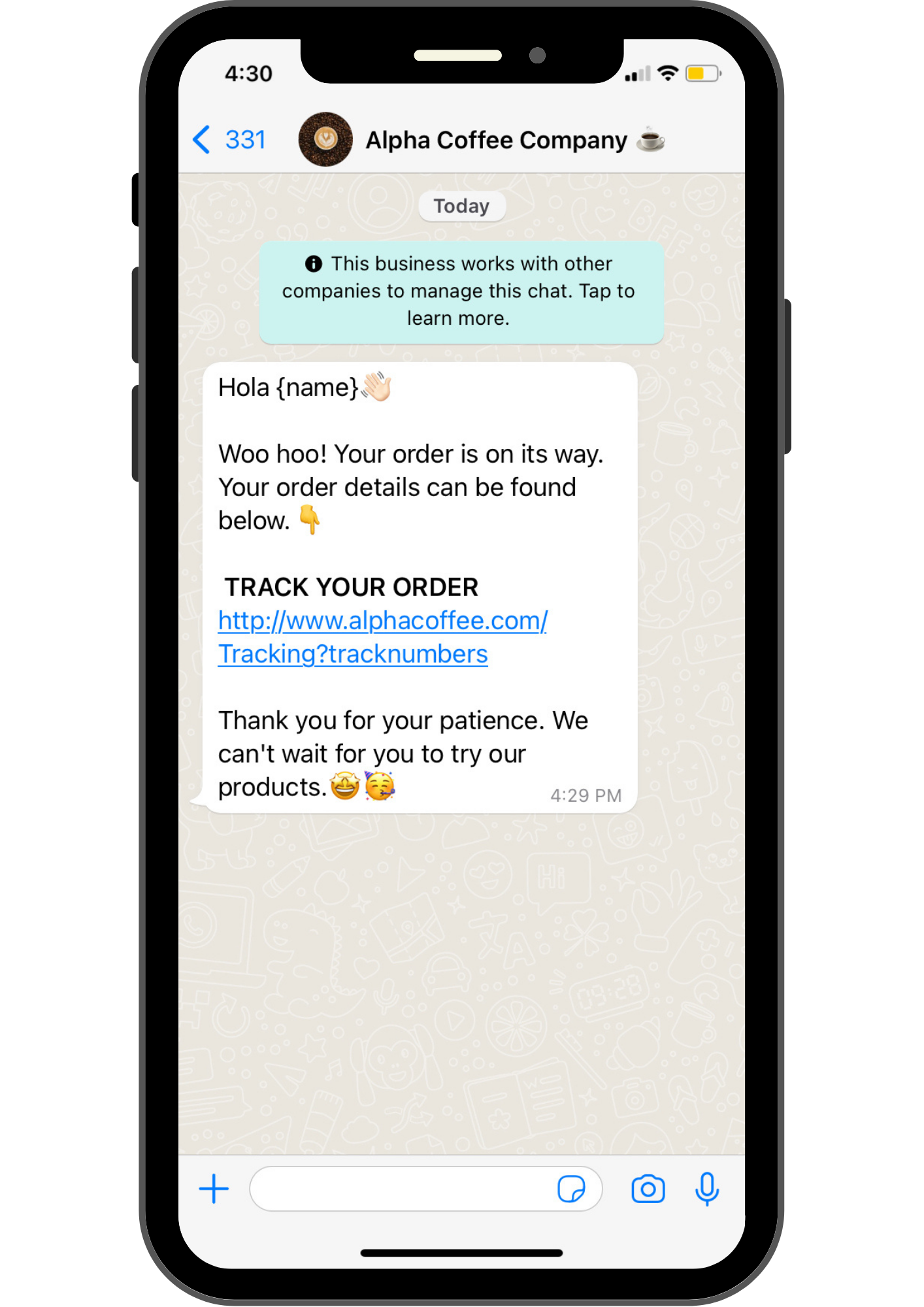 shipping notifications