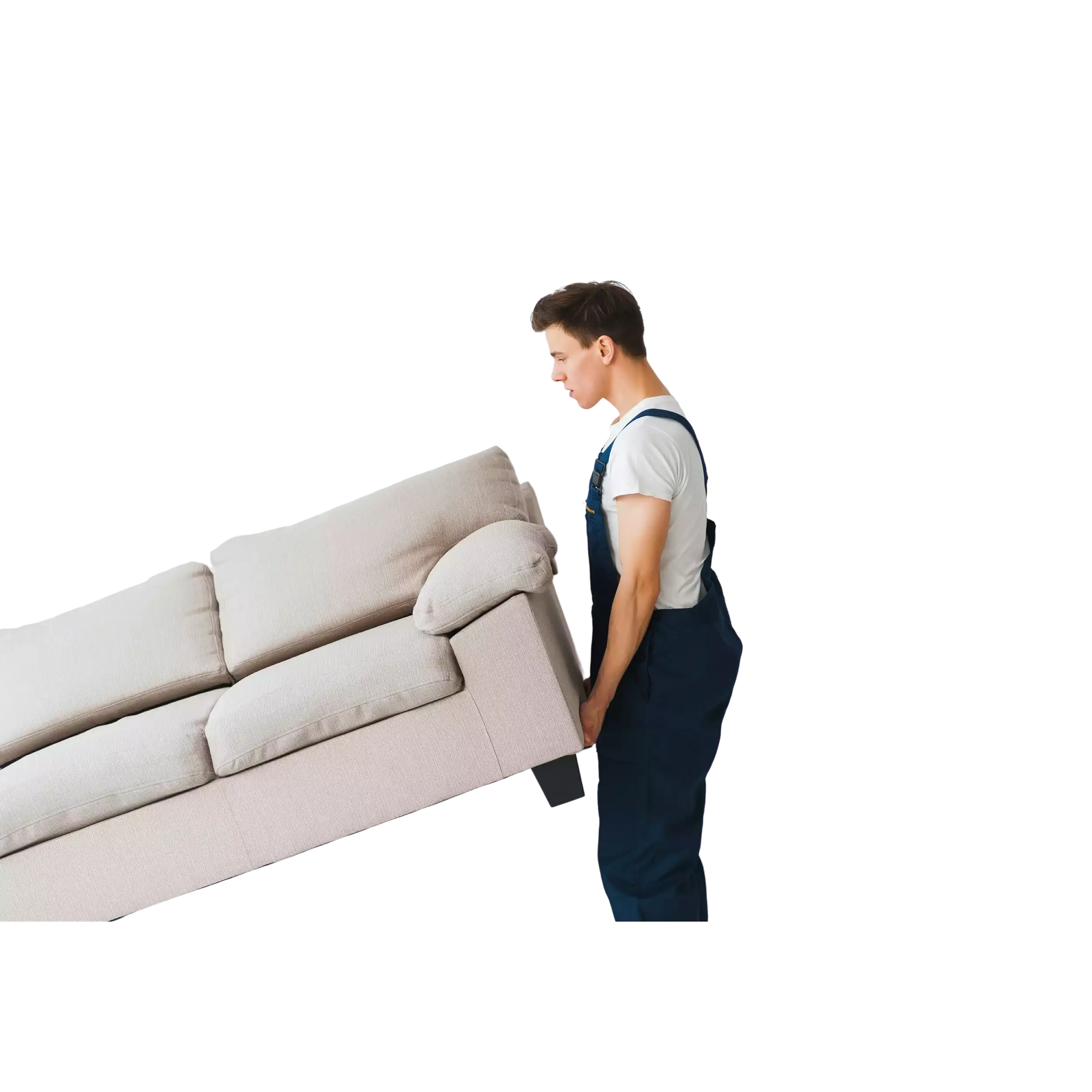 Mover lifting heavy sofa