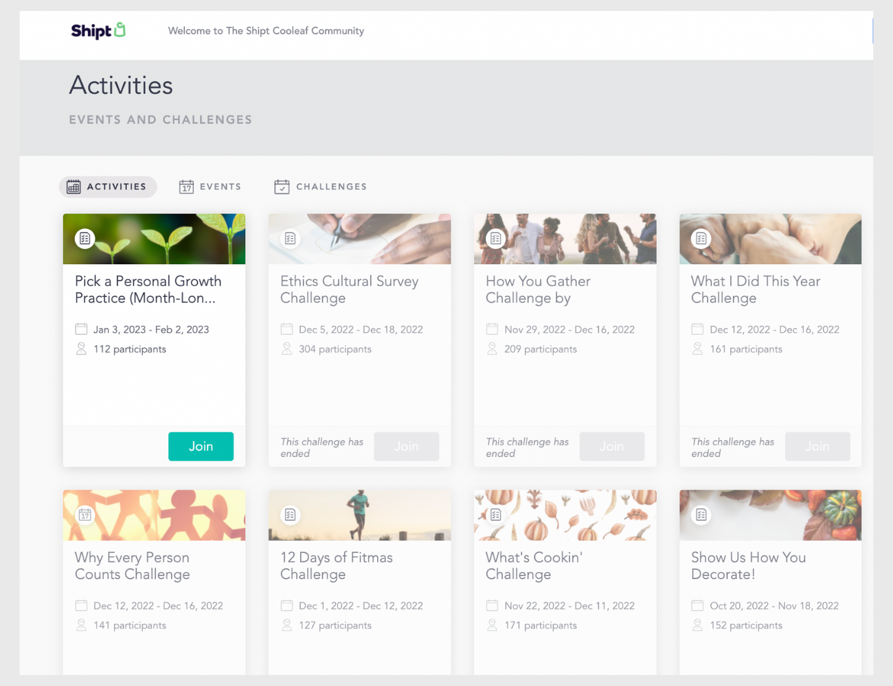 Cooleaf activities and challenges