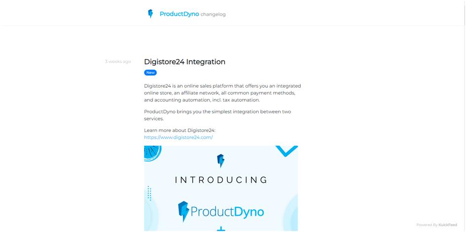 ProductDyno | Kuickfeed Changelog