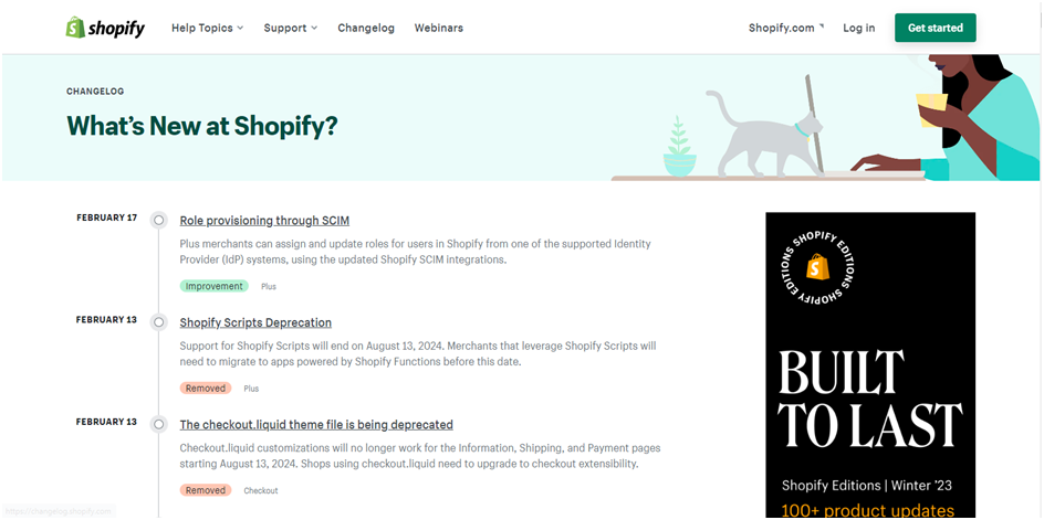 Shopify Changelog