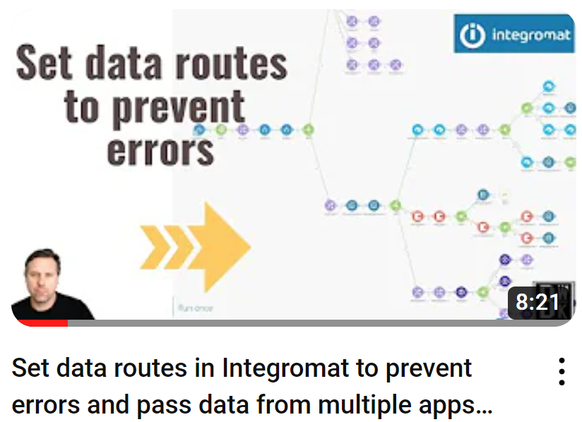 Set data routes in Make to prevent errors and pass data from multiple apps seamlessly