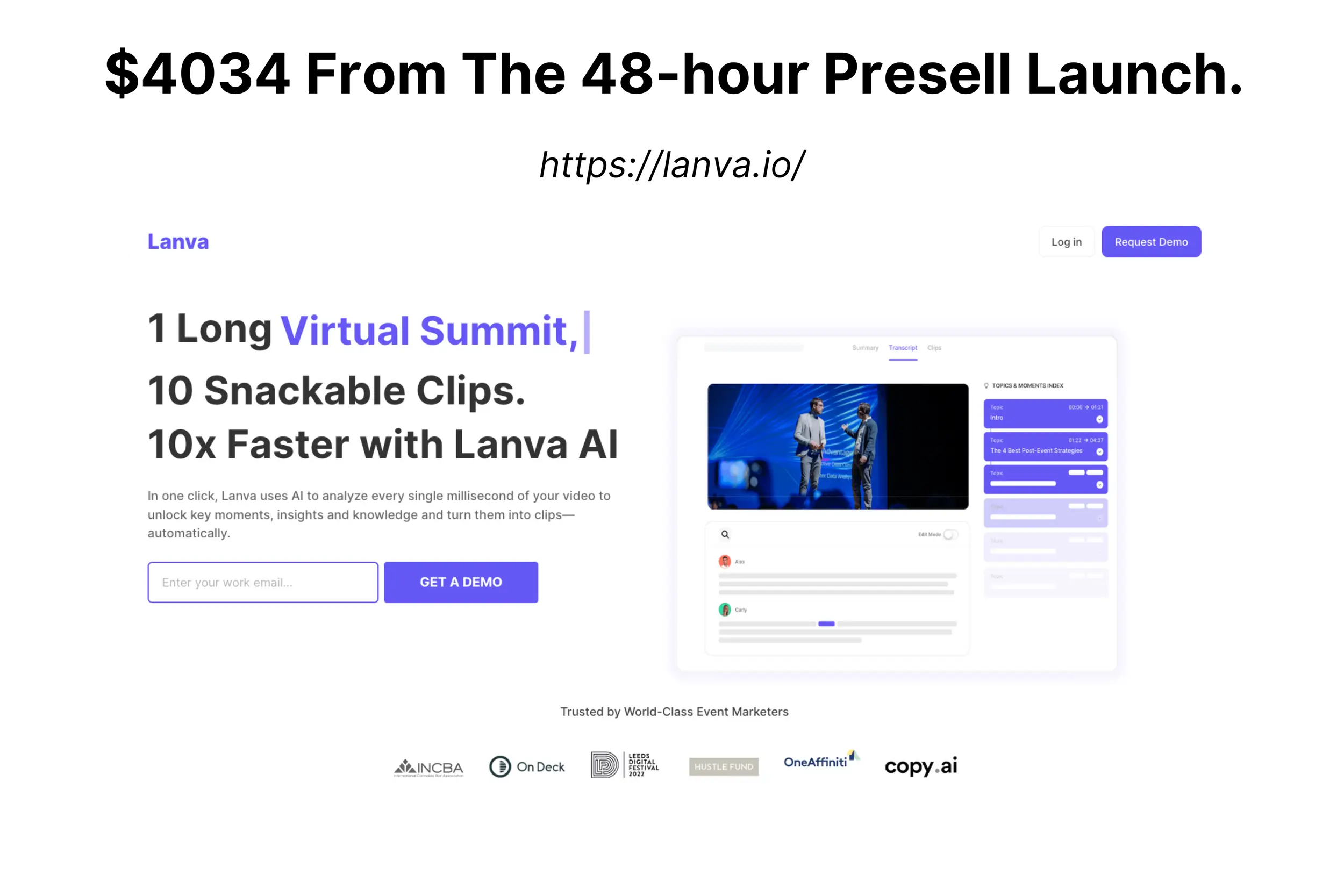 $4043 from the 48-hour presell launch