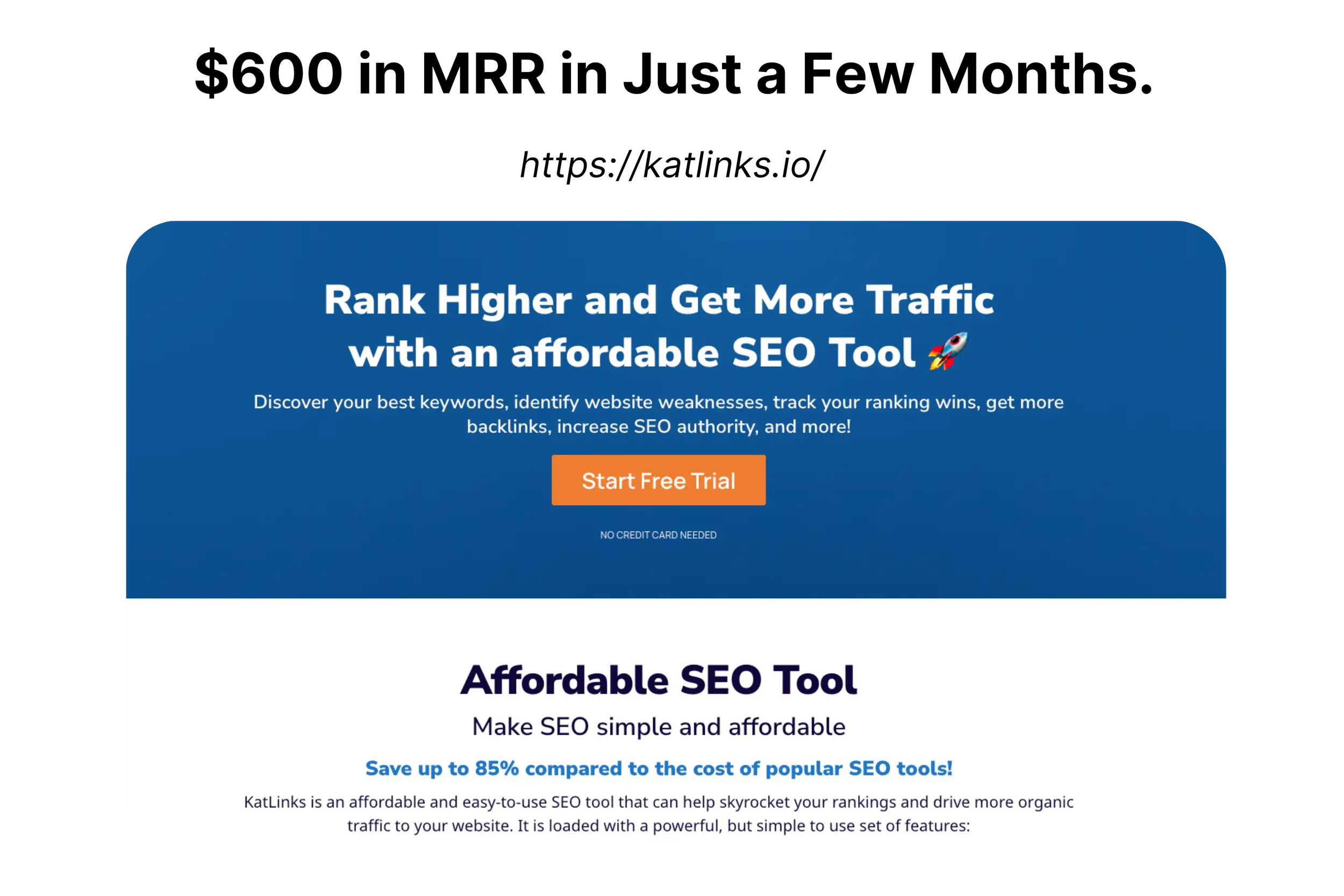 600 in mrr in just a few months