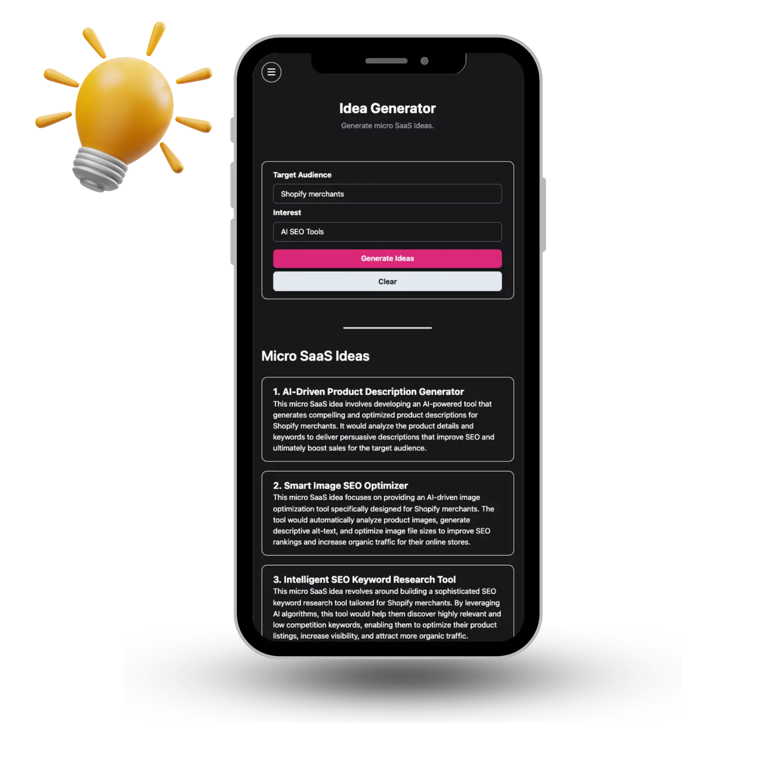 Free Bonus #1: Micro SaaS AI Idea Generator ($99 Value)