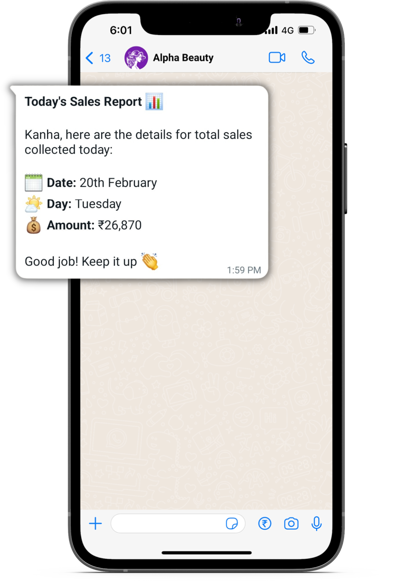 Get Daily Sales Report On WhatsApp