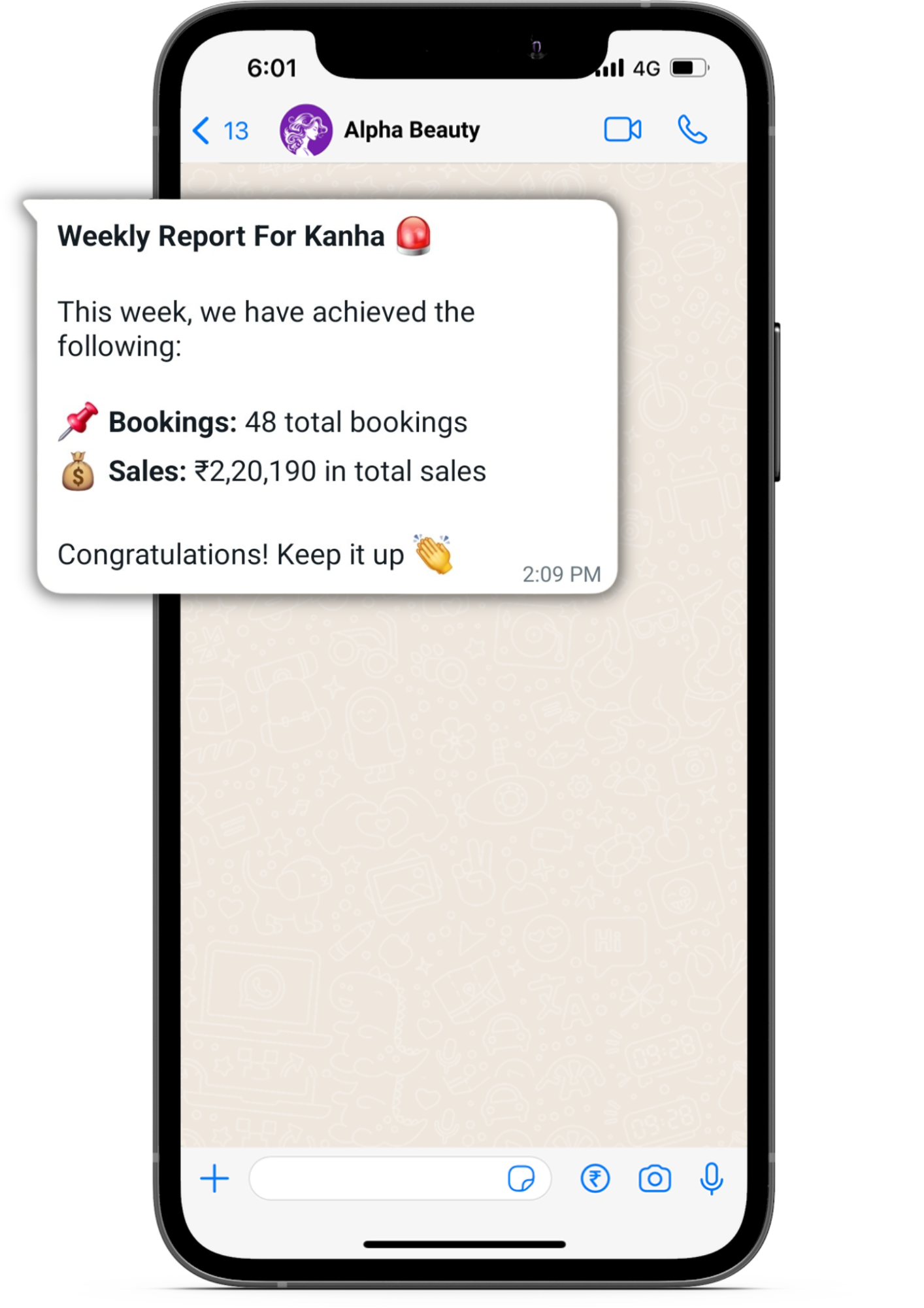 Get Weekly Bookings And Sales Report On WhatsApp