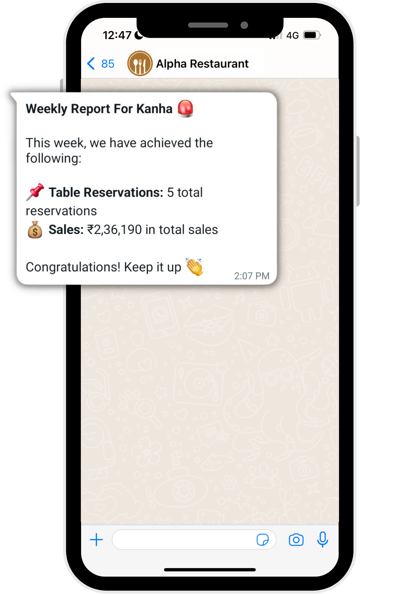 Get Weekly Bookings And Sales Report On WhatsApp