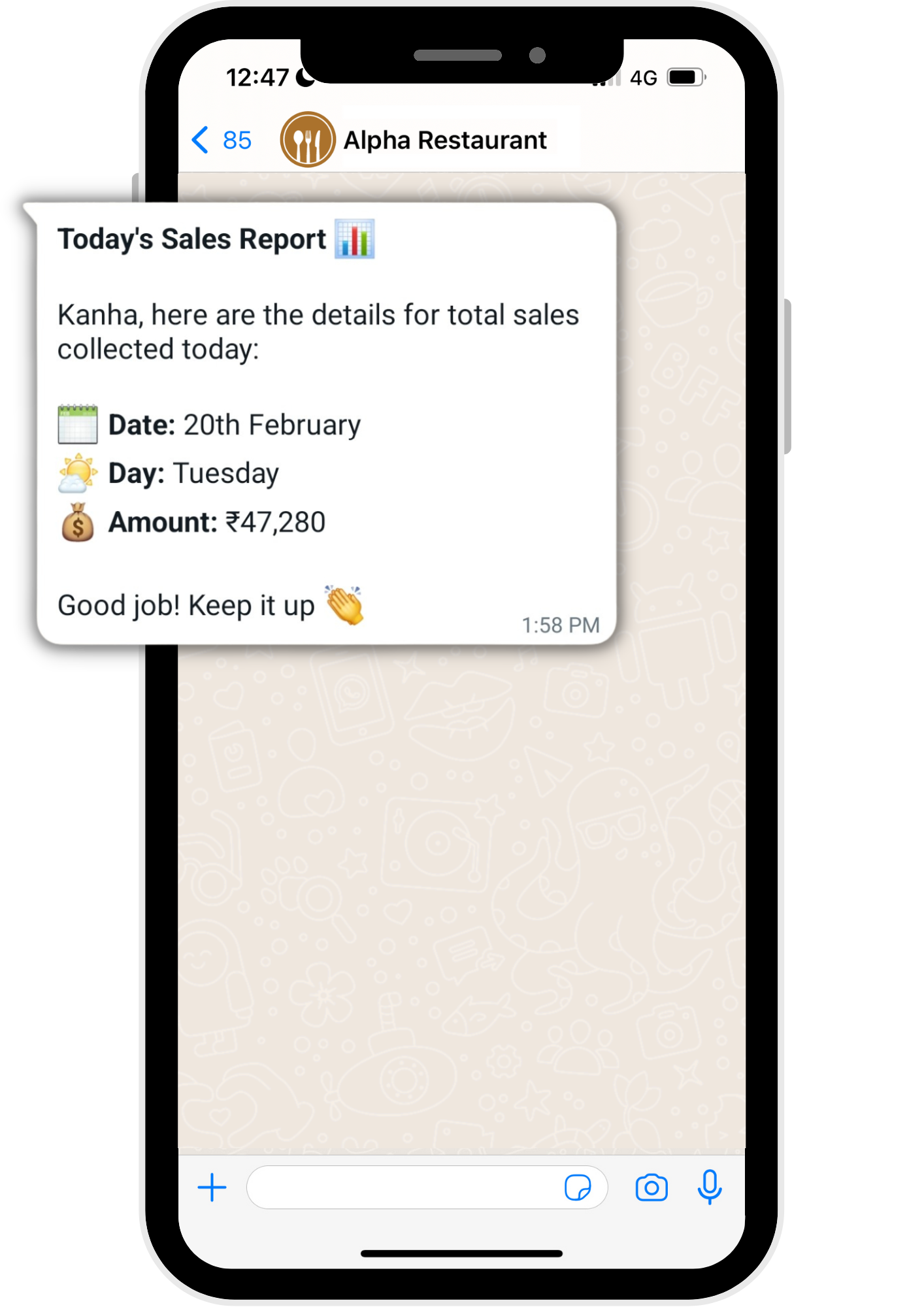 Get Daily Sales Report On WhatsApp