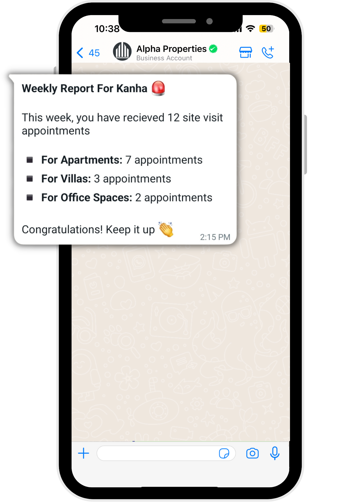 Get Weekly Bookings Report On WhatsApp