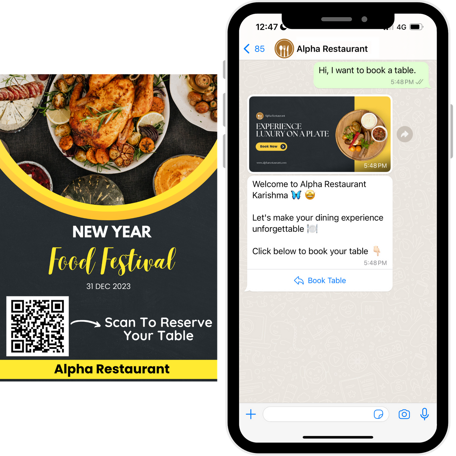 Offline to online conversion on WhatsApp for restaurants