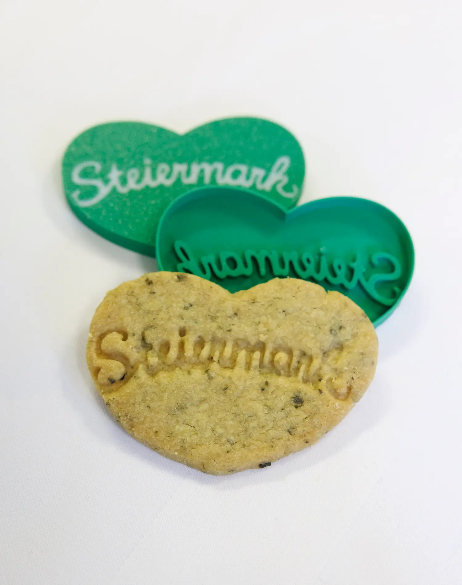 Grün Weißes Steiermark herz , Keksausstecher 3D-Druck Petg