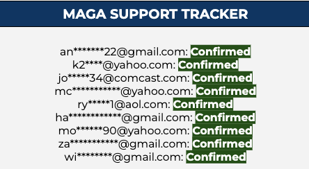 MAGA SUPPORT TRACKER