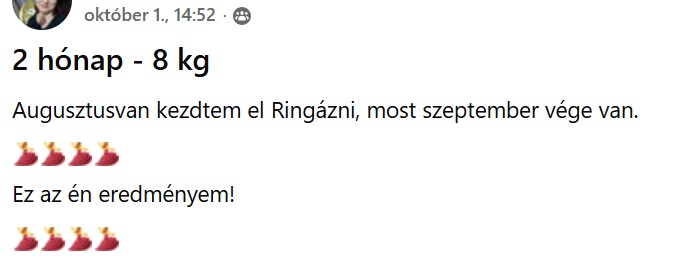 Messenger üzenet: 2 hónap alatt 8 kg fogyás — augusztusban kezdte, szeptember végére