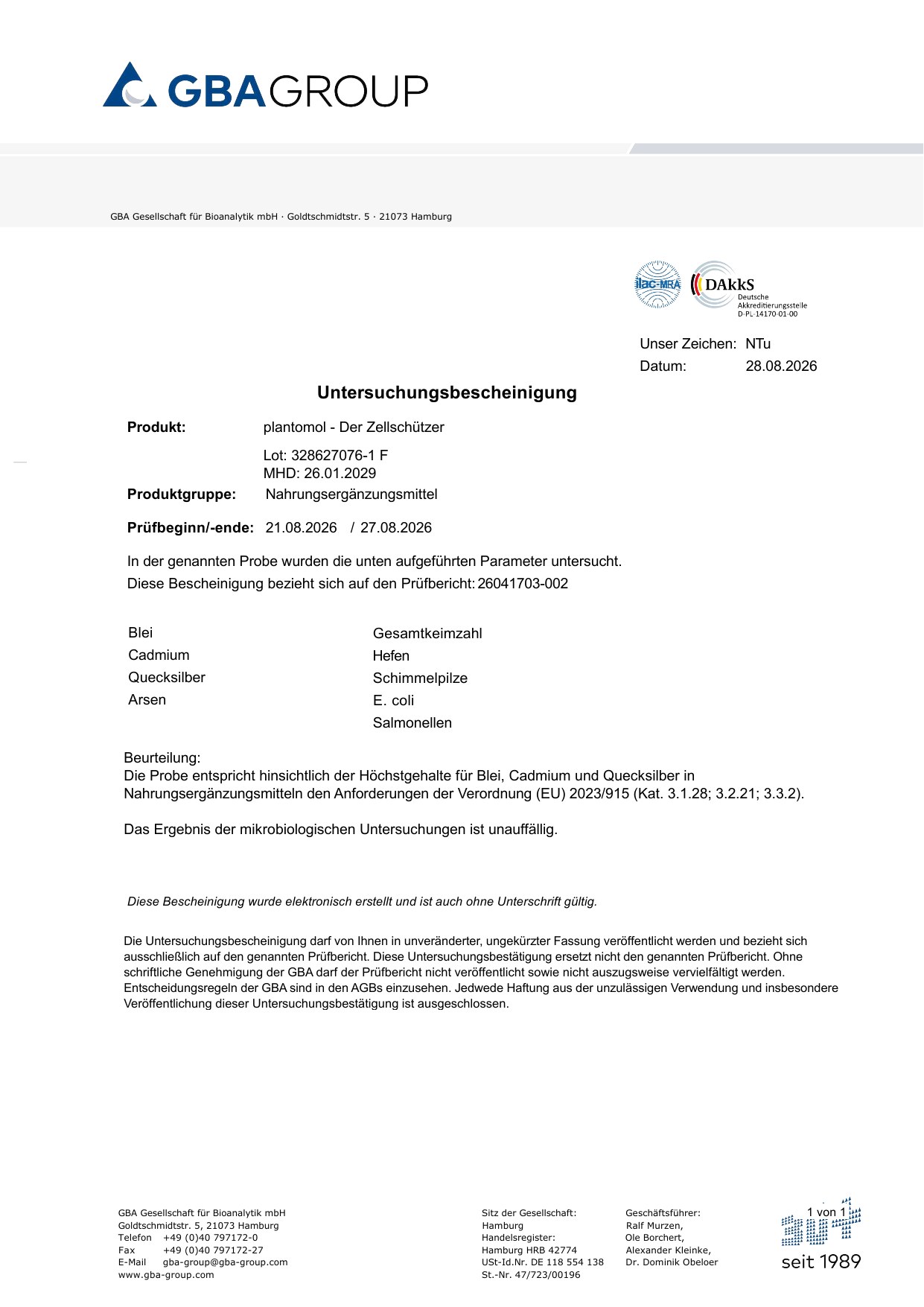 Untersuchungsbescheinigung Der Zellschützer