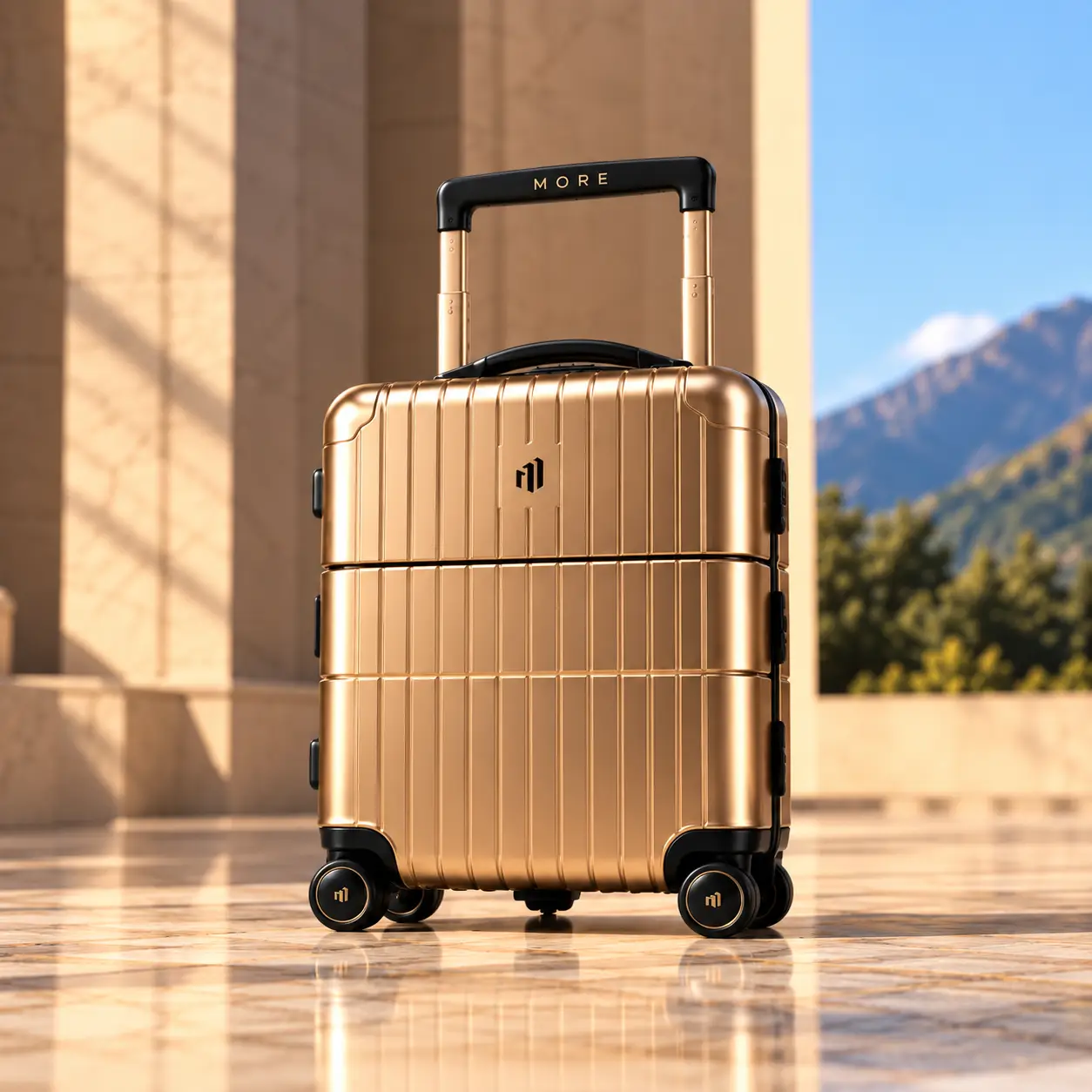 Valigia MORE in colore Champagne Gold