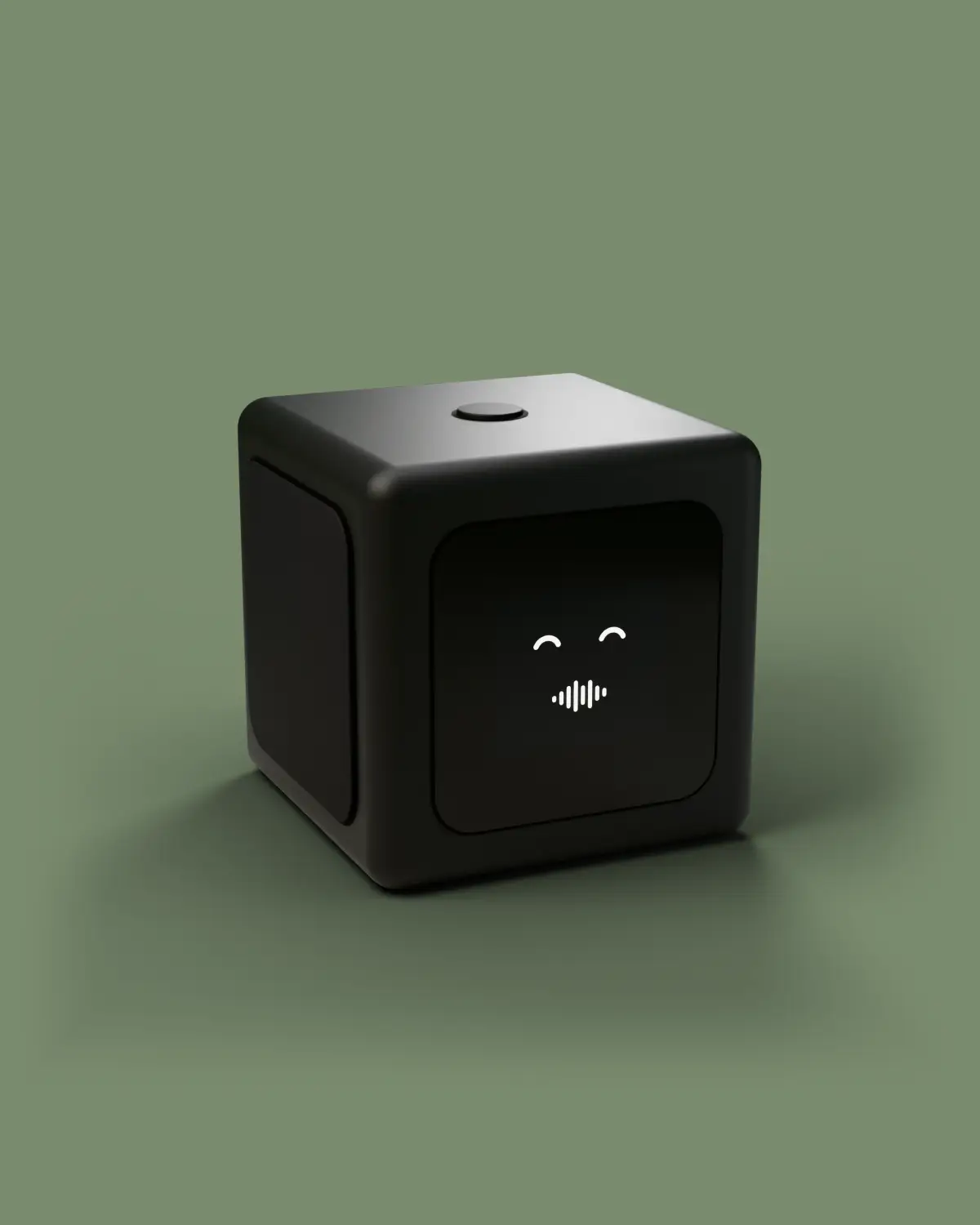 Tomi cube listening, sound waves on screen face