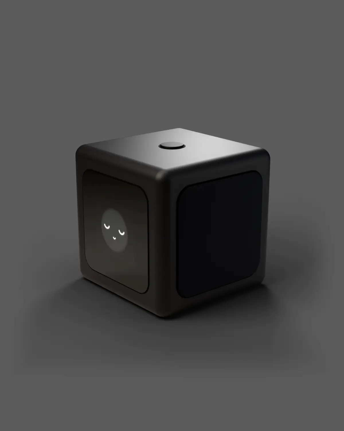 Tomi cube with closed eyes, breathing with you