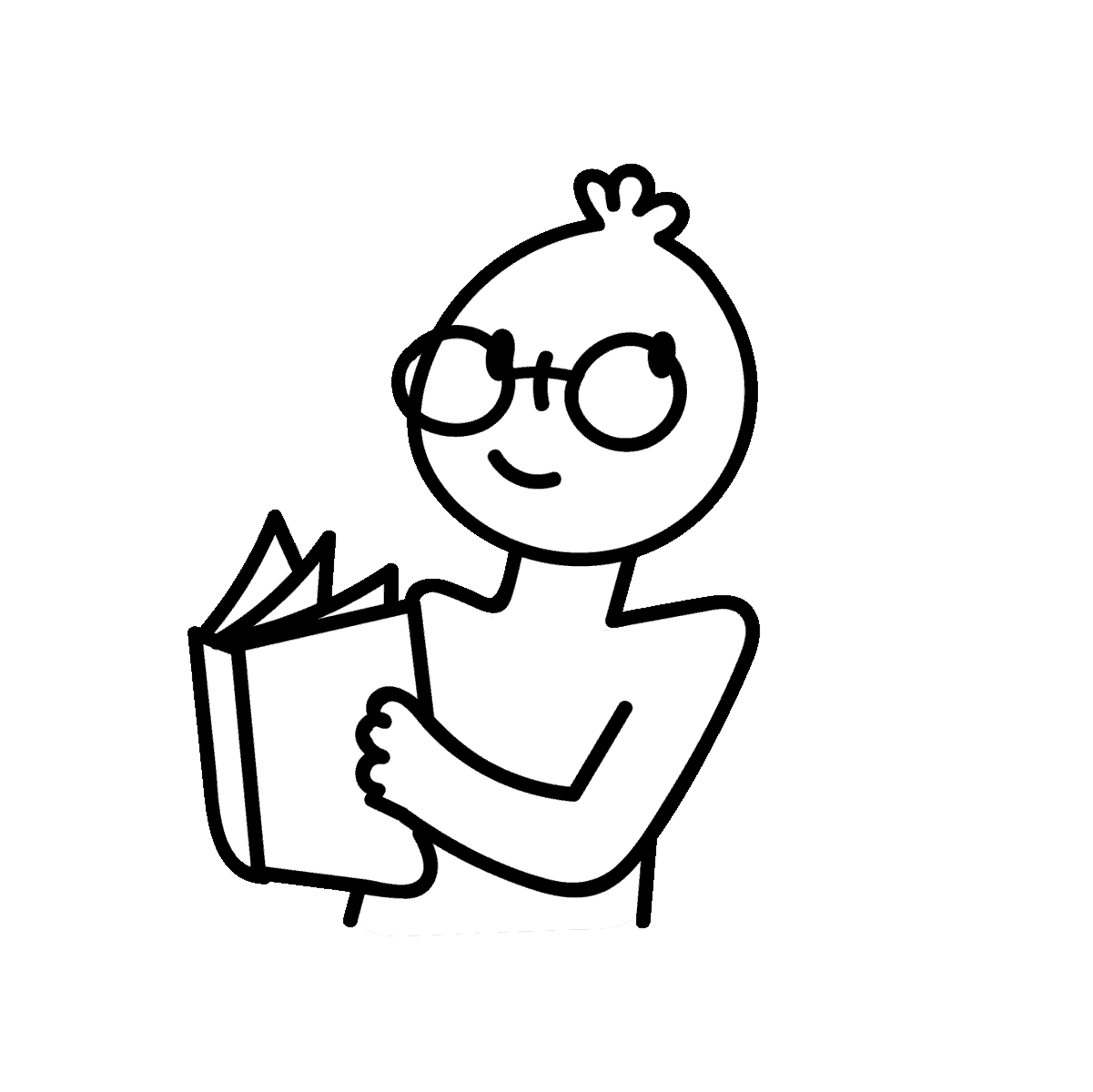 Student holding book illustration