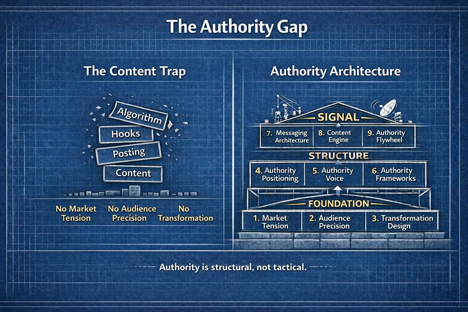 The Authority Gap: Content Trap vs Authority Architecture
