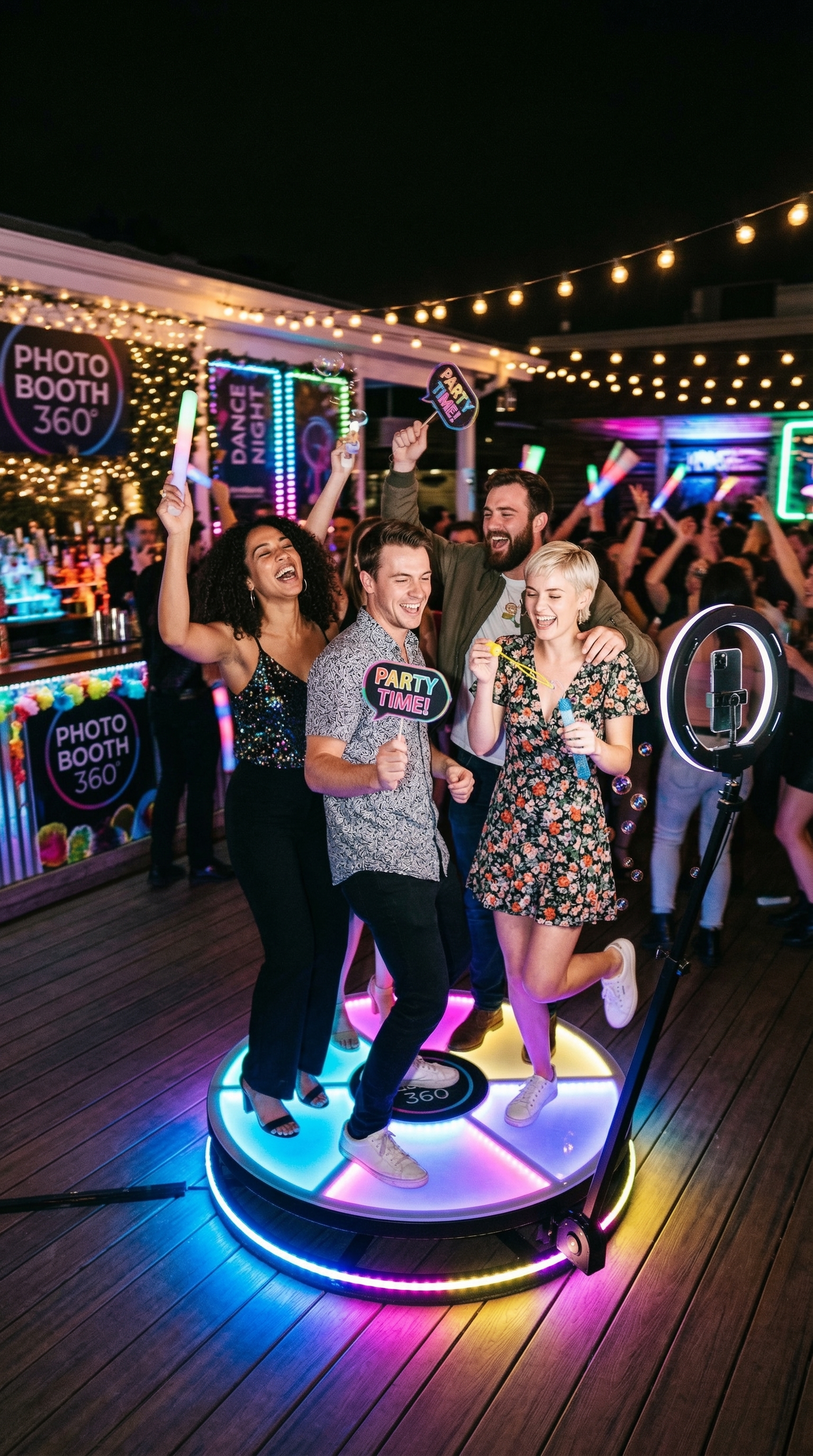 Social fun on 360 booth