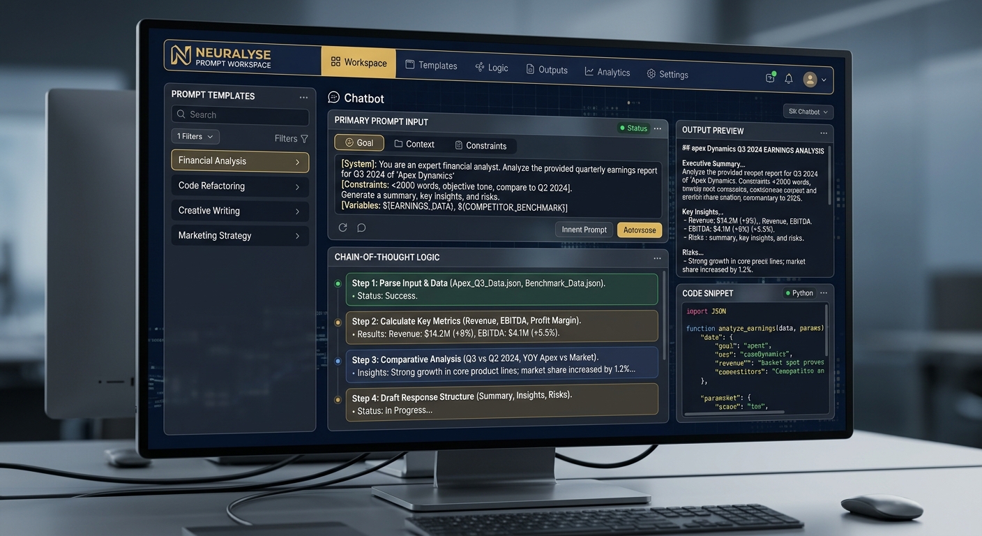 Interface de prompt professionnel