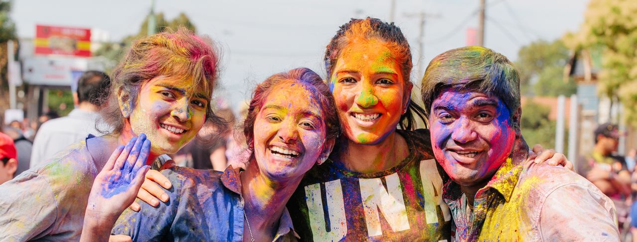 Vibrant community street scene