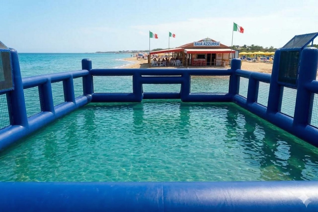 Gruppo di sportivi in spiaggia