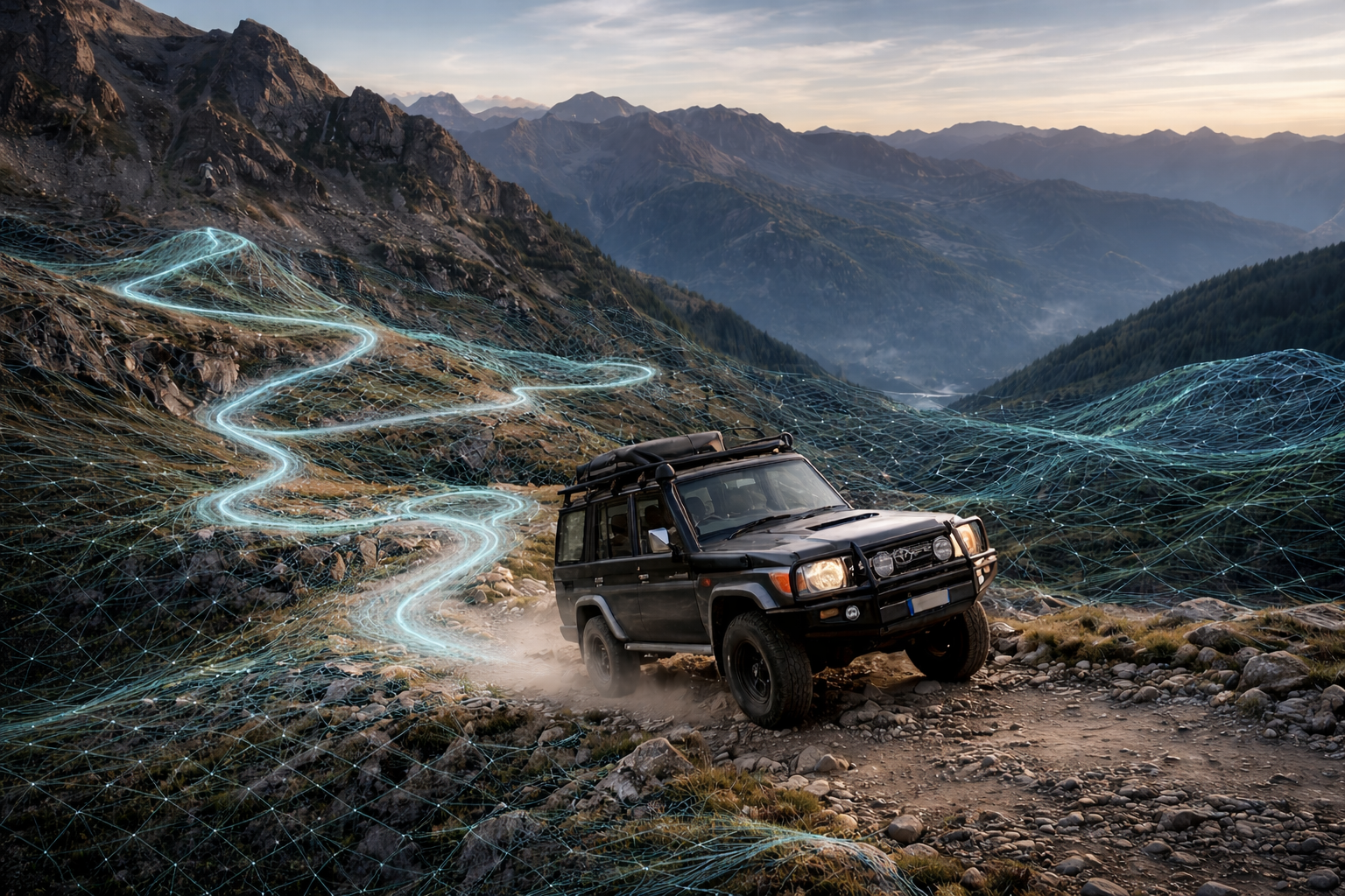 Off-road landscape background