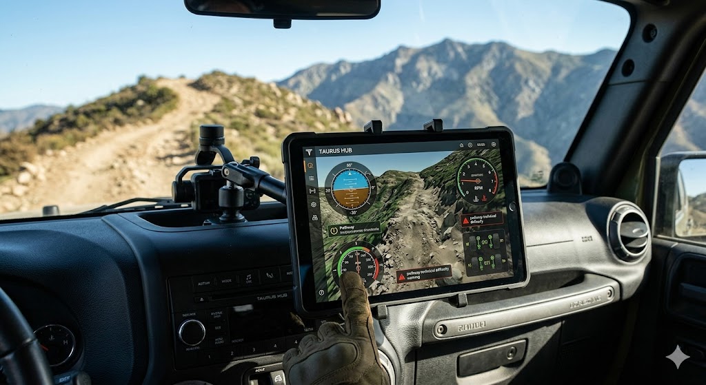 Taurus Hub 3D interface inside a vehicle