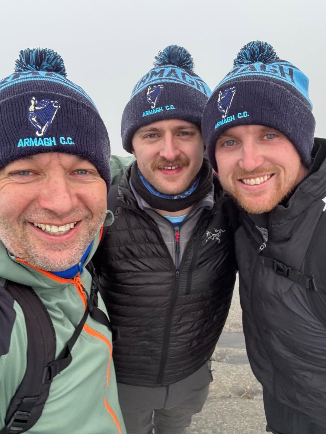 Armagh CC players in the mountains