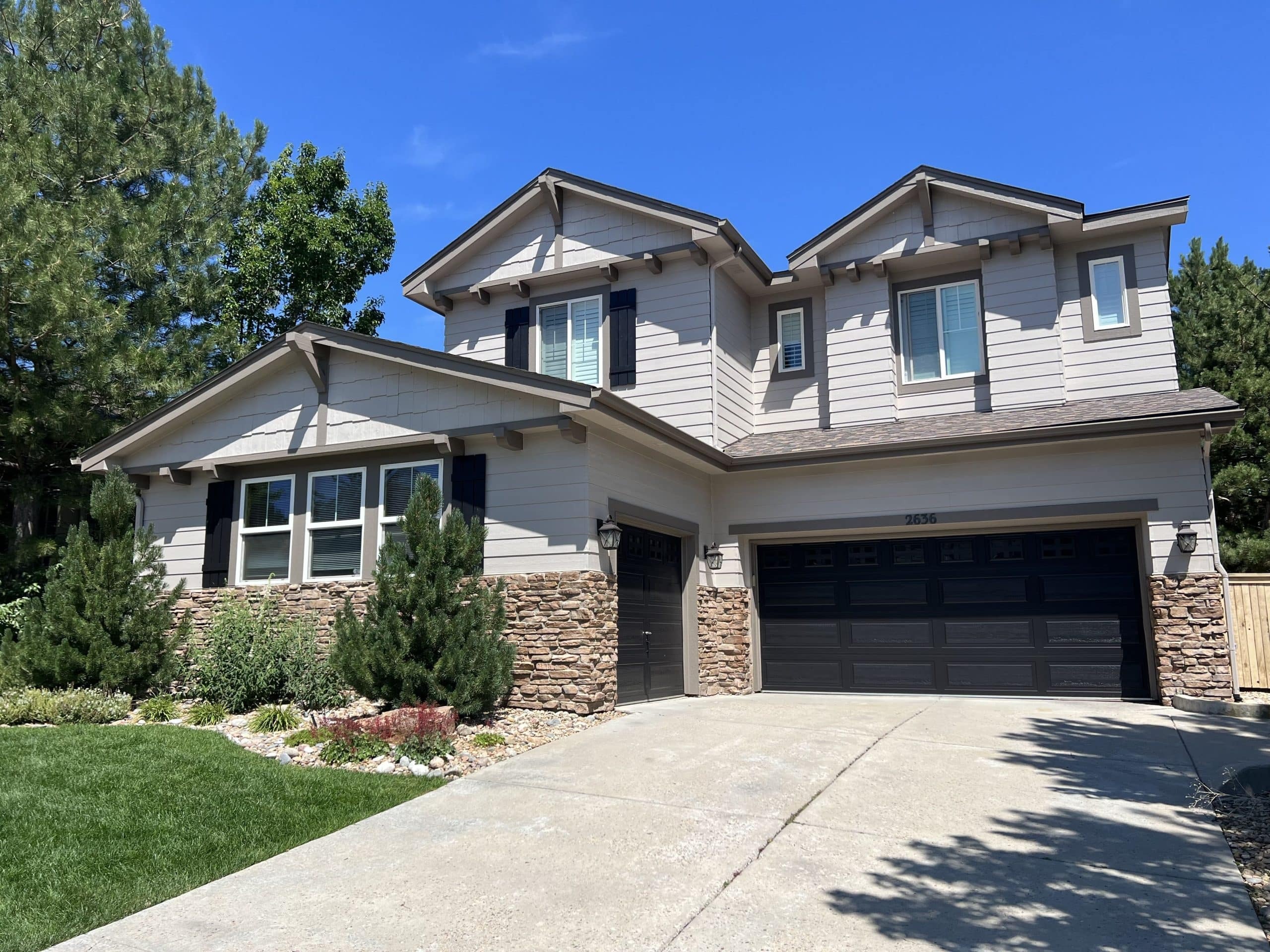 Beautifully painted luxury home exterior in Colorado