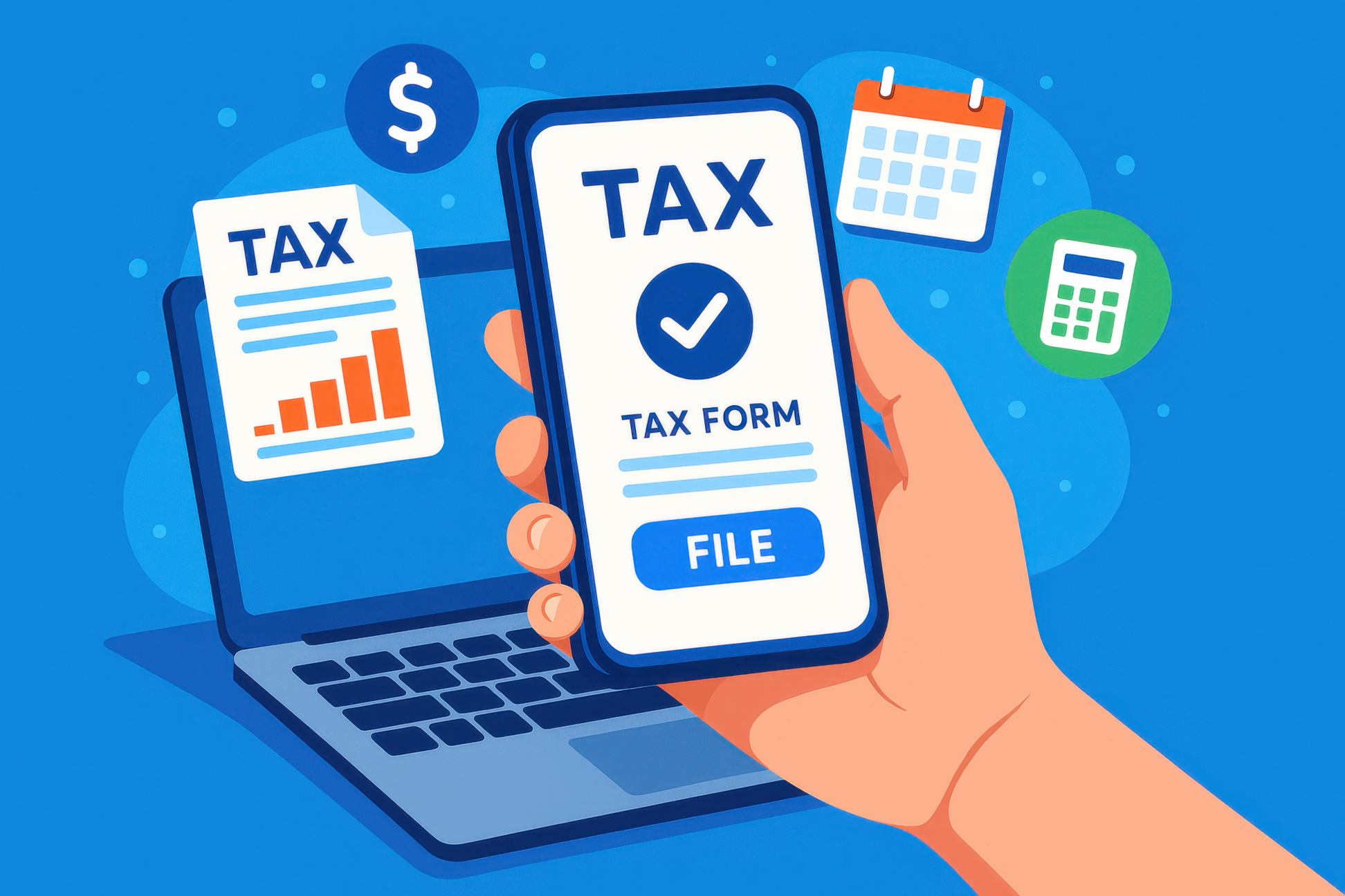 Tax Filing Technology Illustration