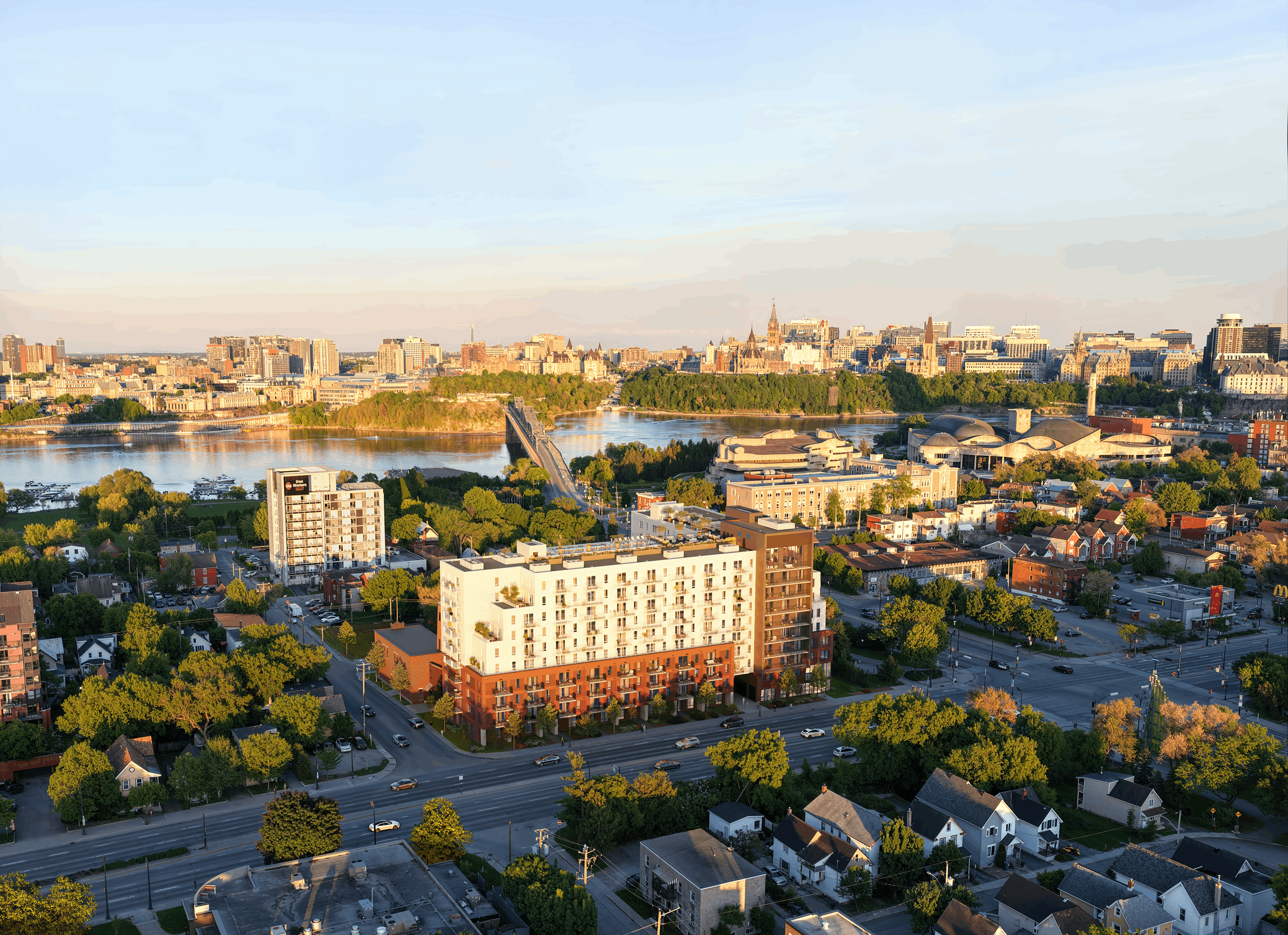 Aerial view of Alexandra Apartments