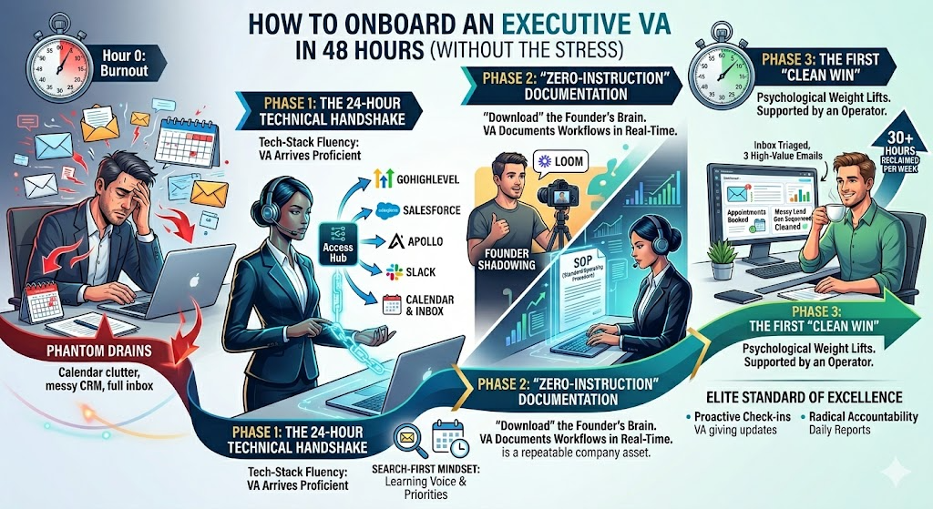 How to Onboard an Executive VA in 48 Hours Infographic