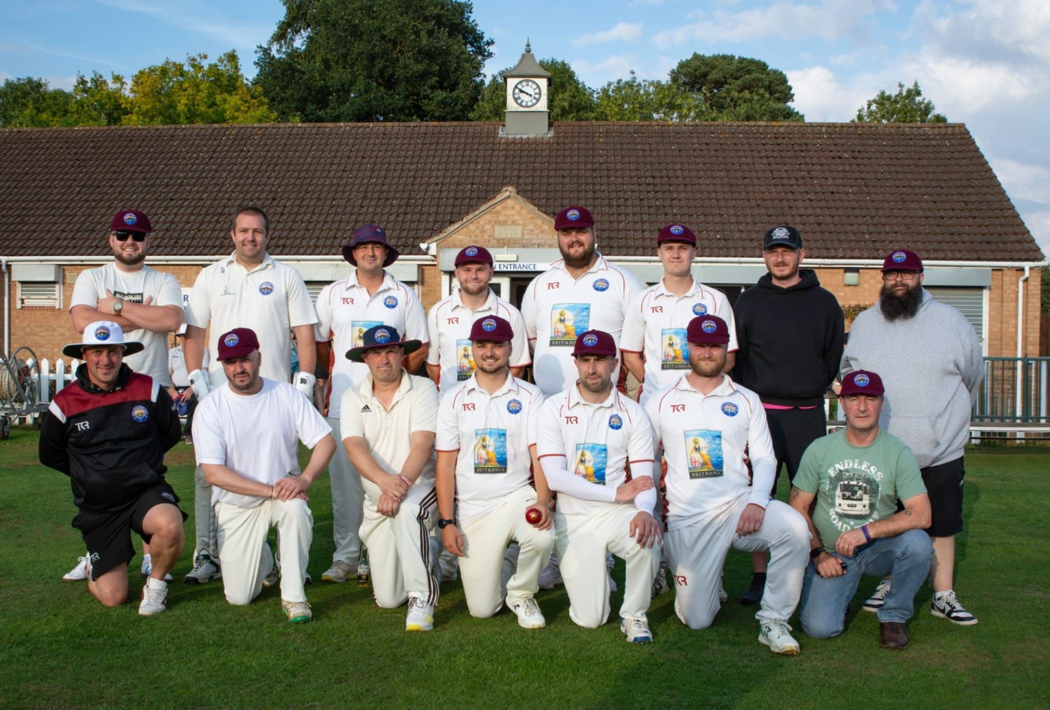 Cricket Team in Custom Maroon Caps