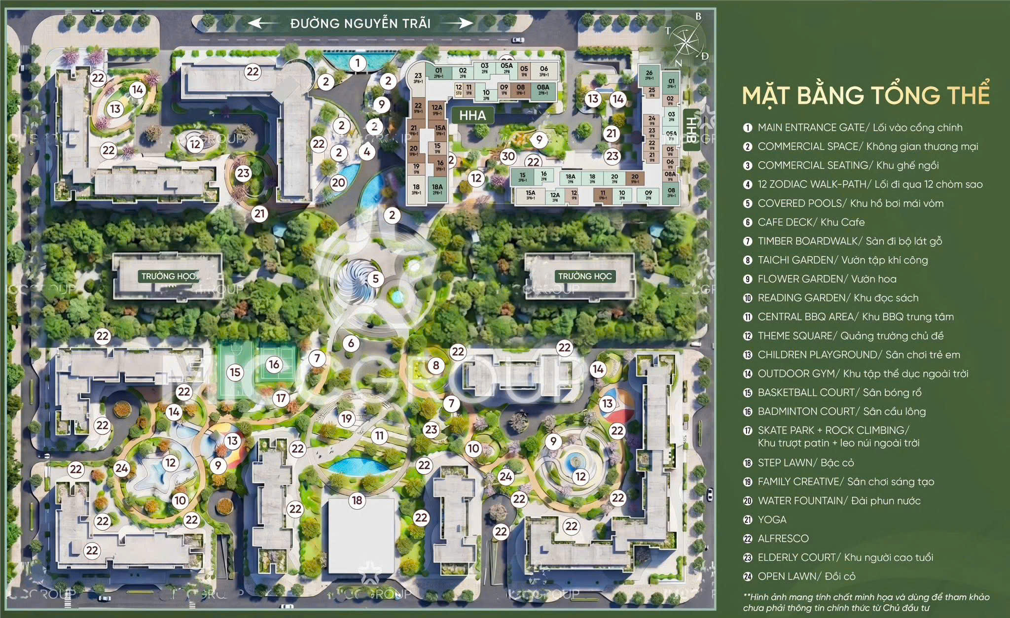 Mặt bằng tổng thể 24 tiện ích dự án Masterise Cao Xà Lá