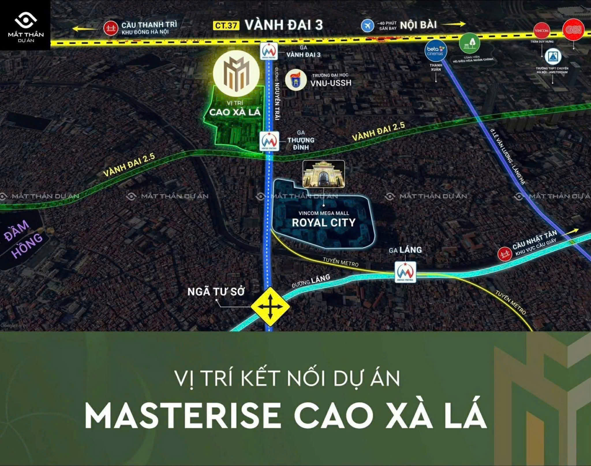 Bản đồ kết nối dự án Masterise Cao Xà Lá