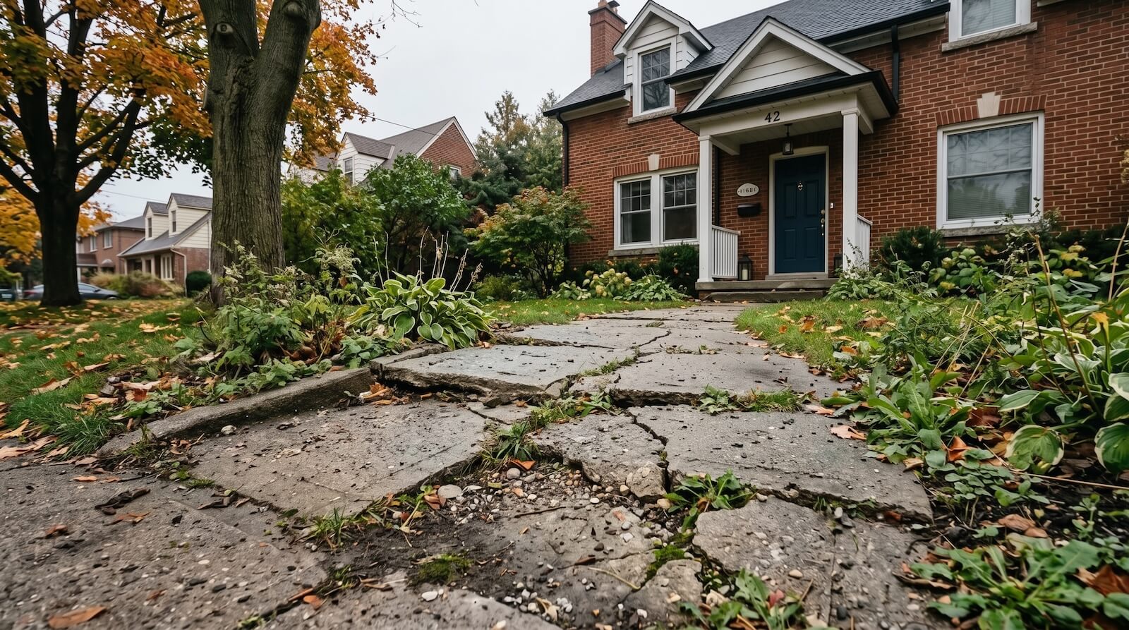 Cracked Concrete Walkway Before