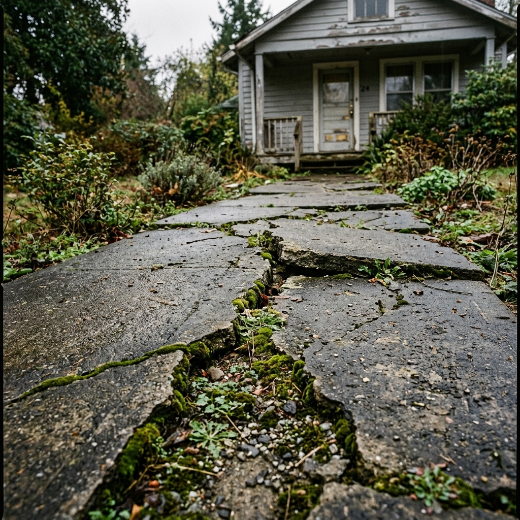 Cracked Concrete Walkway in Ontario