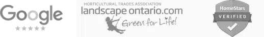 Verified Google, Landscape Ontario, and HomeStars certifications