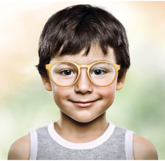 Child receiving myopia eye examination at Optiplex