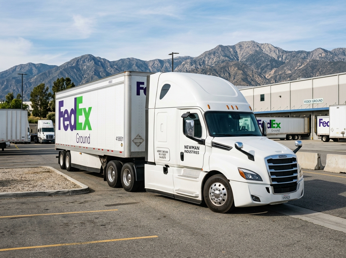 Newman Industries Freightliner pulling a FedEx Trailer