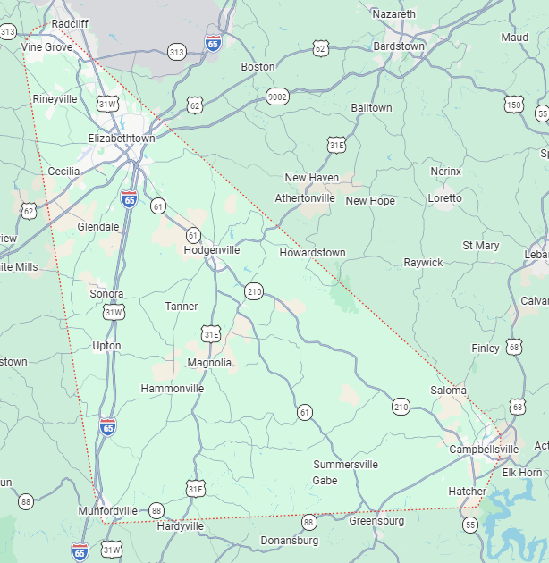 Routt's Plumbing & Septic Service Area Map