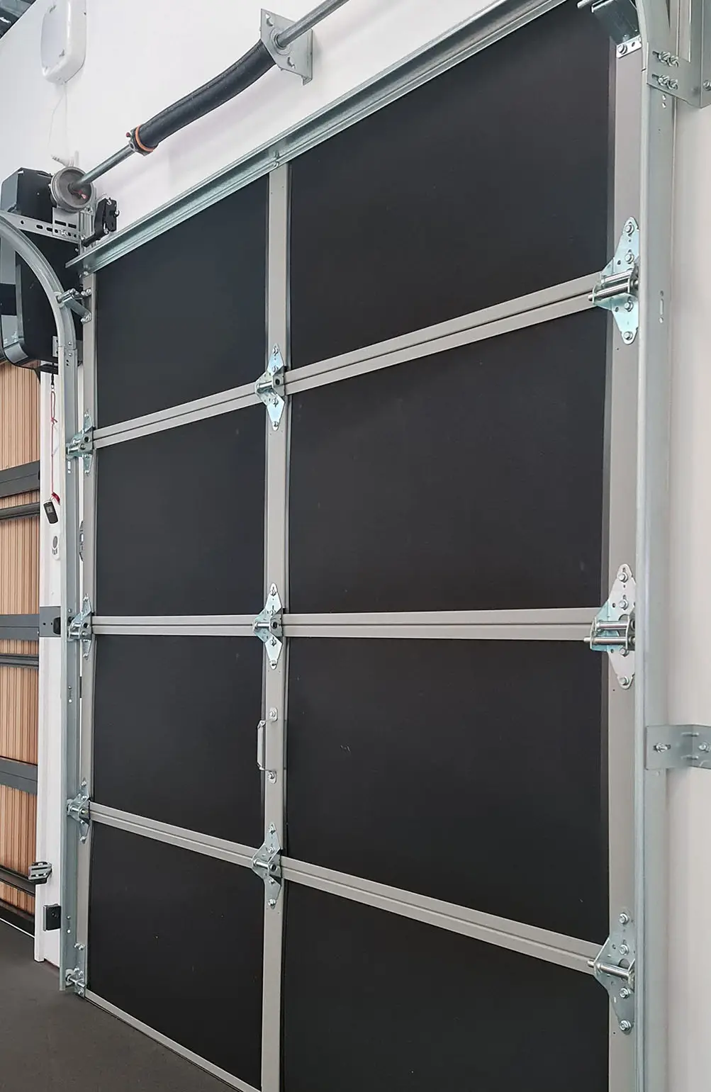 Garage door after insulation