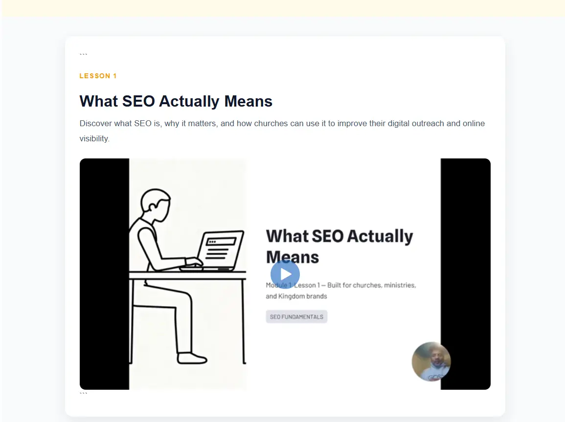 What SEO Actually Means lesson